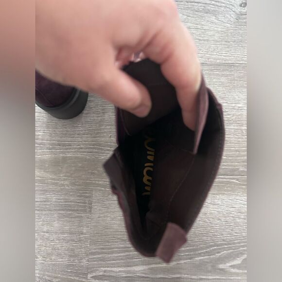 New Sam Edelman Women's Lovrin Platform Combat Boot Burgundy - Picture 4 of 7